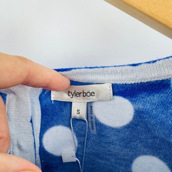 Tyler Böe NWT Purple Polka Dot Knit Top Long Sleeve Size Small - Picture 3 of 10